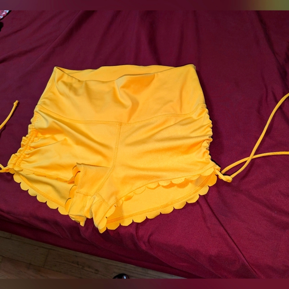Exhilaration High Waist Yellow Women's Swim Shorts